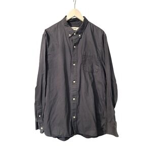 Buck Mason Draped Twill One Pocket Blue Button Down Shirt Men's Size XL